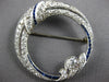 ANTIQUE LARGE 2.7CT OLD MIN DIAMOND & AAA SAPPHIRE PLATINUM CIRCULAR PIN PENDANT