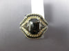 WIDE 2.68CT WHITE & BLACK DIAMOND 18KT WHITE GOLD 3D CUSHION CUT ENGAGEMENT RING