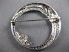 ANTIQUE LARGE 2.7CT OLD MIN DIAMOND & AAA SAPPHIRE PLATINUM CIRCULAR PIN PENDANT