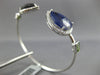 10.75CT DIAMOND SAPPHIRE GARNET & GREEN AMETHYST 14KT WHITE GOLD BANGLE BRACELET