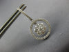 1.90CT DIAMOND 14KT WHITE GOLD 3D CLUSTER FLOWER CIRCLE OF LIFE HANGING EARRINGS