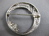 ANTIQUE LARGE 2.7CT OLD MIN DIAMOND & AAA SAPPHIRE PLATINUM CIRCULAR PIN PENDANT