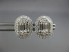 LARGE 1.16CT DIAMOND 18KT WHITE GOLD ROUND & BAGUETTE OVAL CLASSIC STUD EARRINGS