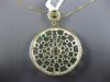 LARGE 4.11CT DIAMOND & AAA EMERALD 14K YELLOW GOLD 3D STARBURST CIRCULAR PENDANT