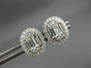 LARGE 1.16CT DIAMOND 18KT WHITE GOLD ROUND & BAGUETTE OVAL CLASSIC STUD EARRINGS