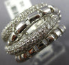 ESTATE WIDE 1.19CT DIAMOND 18KT WHITE GOLD MULTI ROW 3D CRISS CROSS FUN RING
