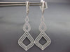 ESTATE EXTRA LARGE 2.17CT DIAMOND 18K WHITE GOLD TEAR DROP LEAF HANGING EARRINGS