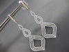 ESTATE EXTRA LARGE 2.17CT DIAMOND 18K WHITE GOLD TEAR DROP LEAF HANGING EARRINGS