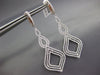 ESTATE EXTRA LARGE 2.17CT DIAMOND 18K WHITE GOLD TEAR DROP LEAF HANGING EARRINGS
