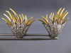 ESTATE LARGE 1.35CT DIAMOND 18KT WHITE & YELLOW GOLD 3D FLOWER CLIP ON EARRINGS