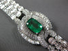 EXTRA LARGE 17.89CT DIAMOND & AAA EMERALD 18K WHITE GOLD OVAL BALLERINA BRACELET