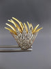 ESTATE LARGE 1.35CT DIAMOND 18KT WHITE & YELLOW GOLD 3D FLOWER CLIP ON EARRINGS