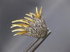 ESTATE LARGE 1.35CT DIAMOND 18KT WHITE & YELLOW GOLD 3D FLOWER CLIP ON EARRINGS