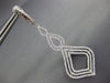 ESTATE EXTRA LARGE 2.17CT DIAMOND 18K WHITE GOLD TEAR DROP LEAF HANGING EARRINGS