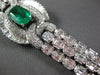 EXTRA LARGE 17.89CT DIAMOND & AAA EMERALD 18K WHITE GOLD OVAL BALLERINA BRACELET
