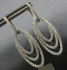 EXTRA LARGE 2.0CT DIAMOND 14KT WHITE GOLD DOUBLE OVAL TEAR DROP HANGING EARRINGS