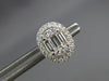 LARGE 1.16CT DIAMOND 18KT WHITE GOLD ROUND & BAGUETTE OVAL CLASSIC STUD EARRINGS