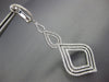 ESTATE EXTRA LARGE 2.17CT DIAMOND 18K WHITE GOLD TEAR DROP LEAF HANGING EARRINGS