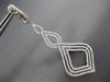 ESTATE EXTRA LARGE 2.17CT DIAMOND 18K WHITE GOLD TEAR DROP LEAF HANGING EARRINGS