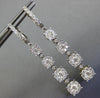 LARGE 2.33CT DIAMOND 14KT WHITE GOLD CLUSTER INVISIBLE JOURNEY HANGING EARRINGS