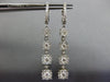 LARGE 2.33CT DIAMOND 14KT WHITE GOLD CLUSTER INVISIBLE JOURNEY HANGING EARRINGS