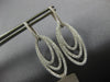 EXTRA LARGE 2.0CT DIAMOND 14KT WHITE GOLD DOUBLE OVAL TEAR DROP HANGING EARRINGS