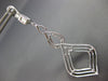 ESTATE EXTRA LARGE 2.17CT DIAMOND 18K WHITE GOLD TEAR DROP LEAF HANGING EARRINGS