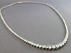 LARGE 11.18CT DIAMOND 14KT WHITE GOLD 3D ROUND GRADUATING TENNIS NECKLACE #27537