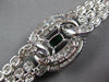 EXTRA LARGE 17.89CT DIAMOND & AAA EMERALD 18K WHITE GOLD OVAL BALLERINA BRACELET