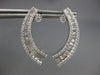 LARGE 2.80CT DIAMOND 18KT WHITE GOLD ROUND & BAGUETTE SEMI MOON HANGING EARRINGS