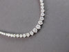 LARGE 11.18CT DIAMOND 14KT WHITE GOLD 3D ROUND GRADUATING TENNIS NECKLACE #27537