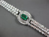 EXTRA LARGE 17.89CT DIAMOND & AAA EMERALD 18K WHITE GOLD OVAL BALLERINA BRACELET