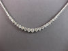 LARGE 11.18CT DIAMOND 14KT WHITE GOLD 3D ROUND GRADUATING TENNIS NECKLACE #27537