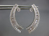 LARGE 2.80CT DIAMOND 18KT WHITE GOLD ROUND & BAGUETTE SEMI MOON HANGING EARRINGS