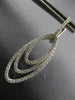 EXTRA LARGE 2.0CT DIAMOND 14KT WHITE GOLD DOUBLE OVAL TEAR DROP HANGING EARRINGS