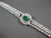 EXTRA LARGE 17.89CT DIAMOND & AAA EMERALD 18K WHITE GOLD OVAL BALLERINA BRACELET