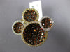 WIDE 2.19CT WHITE & ORANGE DIAMOND 18KT 2 TONE GOLD MULTI CIRCULAR PAVE FUN RING