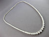 LARGE 11.18CT DIAMOND 14KT WHITE GOLD 3D ROUND GRADUATING TENNIS NECKLACE #27537
