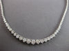 LARGE 11.18CT DIAMOND 14KT WHITE GOLD 3D ROUND GRADUATING TENNIS NECKLACE #27537