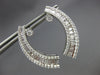 LARGE 2.80CT DIAMOND 18KT WHITE GOLD ROUND & BAGUETTE SEMI MOON HANGING EARRINGS