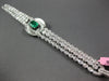 EXTRA LARGE 17.89CT DIAMOND & AAA EMERALD 18K WHITE GOLD OVAL BALLERINA BRACELET