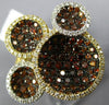 WIDE 2.19CT WHITE & ORANGE DIAMOND 18KT 2 TONE GOLD MULTI CIRCULAR PAVE FUN RING
