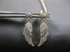 ESTATE .88CT DIAMOND 14K 2 TONE GOLD MULTI LEAF CIRCULAR HANGING EARRINGS #27881