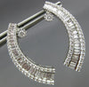 LARGE 2.80CT DIAMOND 18KT WHITE GOLD ROUND & BAGUETTE SEMI MOON HANGING EARRINGS