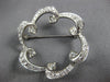 ANTIQUE LARGE 2.10CT DIAMOND PLATINUM 3D CLASSIC OPEN FLOWER PIN PENDANT