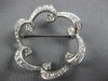 ANTIQUE LARGE 2.10CT DIAMOND PLATINUM 3D CLASSIC OPEN FLOWER PIN PENDANT