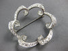 ANTIQUE LARGE 2.10CT DIAMOND PLATINUM 3D CLASSIC OPEN FLOWER PIN PENDANT