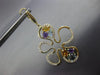 LARGE 3.45CT DIAMOND & AAA MULTI GEM 14KT YELLOW GOLD 3D FLOWER HANGING EARRINGS