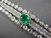 EXTRA LARGE 16.19CT DIAMOND & AAA EMERALD 18K WHITE GOLD OVAL BALLERINA BRACELET