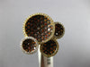 WIDE 2.19CT WHITE & ORANGE DIAMOND 18KT 2 TONE GOLD MULTI CIRCULAR PAVE FUN RING